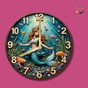 Mermaid-Themed Silent Wall Clock