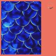 2pc Stretchy Royal Blue & Gold Mermaid Scales Tail and Monofin