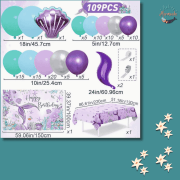 109pc Mermaid Themed Decorative Party Set