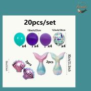 20pc Themed Balloon Set with two Mermaid Tails