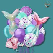 20pc Themed Balloon Set with two Mermaid Tails