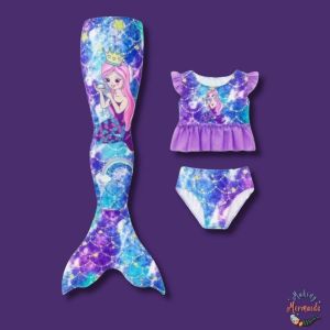 Little Mermaid Princess Pattern tail with frilled bikini