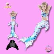 4pc Tiger Stripe Mermaid Tail with Monofin