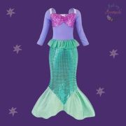 Girls’ Enchanting Sleeved Mermaid Gown