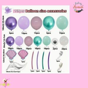 142pc Underwater Garden Themed Balloon Set