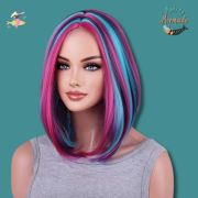 Purple & Blue Short Bob Mermaid Wig
