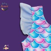 Young Girls One-Piece Mermaid Swimsuit with Skirt