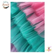 Young Girls Long-Sleeved Rainbow Mermaid Dress