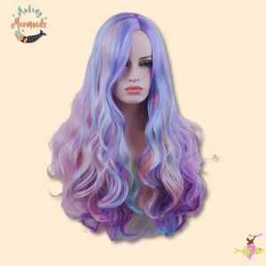 Wavy Rainbow Mermaid Wig