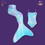 Young Girls Mermaid tail with frilled one piece swimsuit