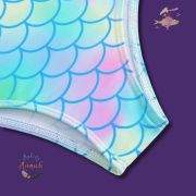 Young Girls Mermaid tail with frilled one piece swimsuit