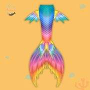 Rainbow-mirage performance mermaid tail