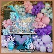 222-Piece Pastel Mermaid Ocean Balloon Garland Set