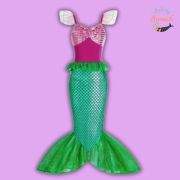 Shimmerfin Mermaid Costume Dress – Pink & Emerald Fantasy Gown